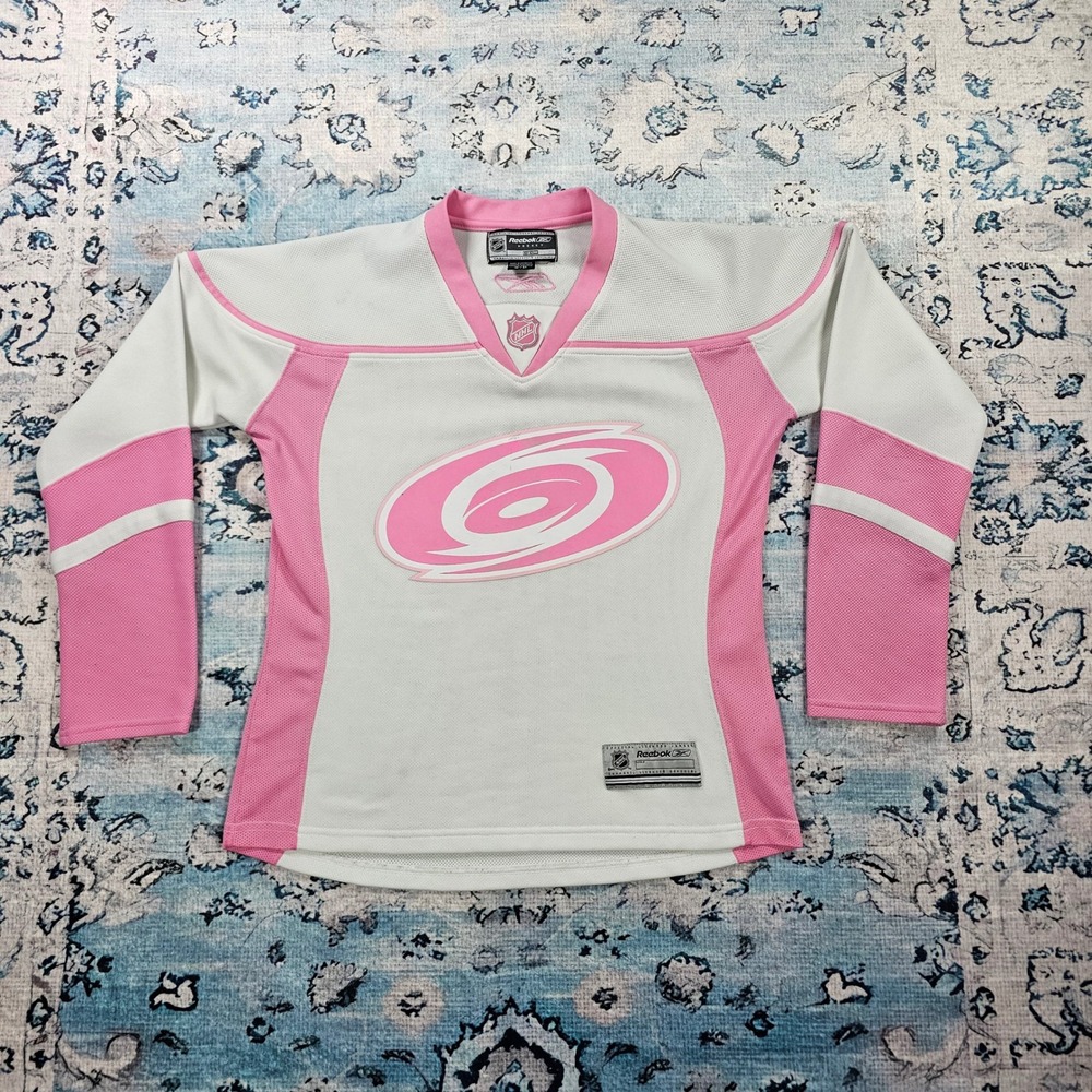 Reebok Carolina Hurricanes Jersey Women S Pink White Good NHL FJ100/7171W 06